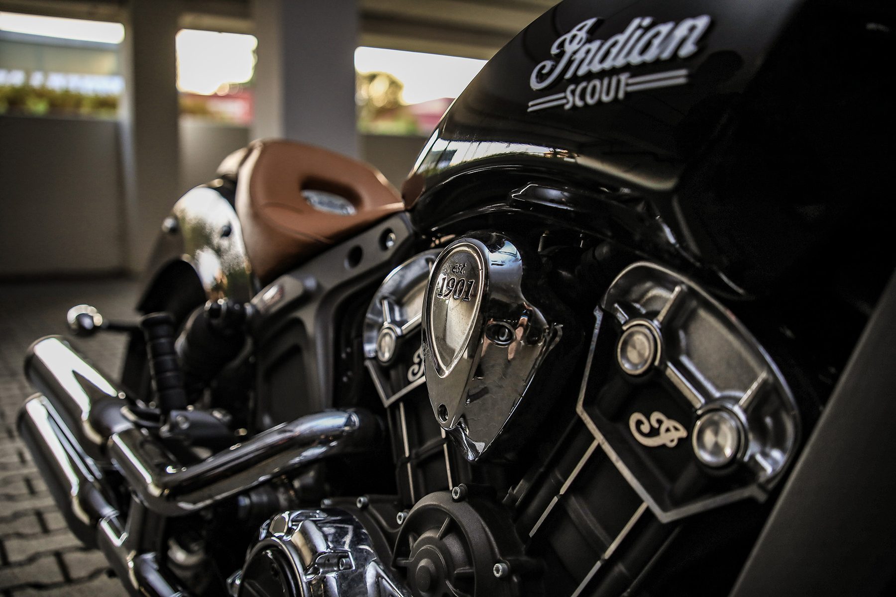Biker-Portrait Motorrad